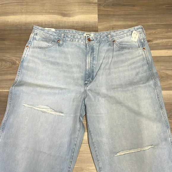 Wrangler high rise wide leg blue denim jeans size 35 PLUS NEW NWT - Picture 5 of 9